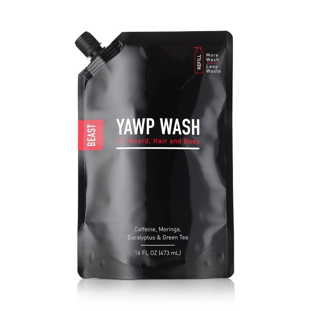 BEAST Yawp All-in-1 Wash, Body Hair & Beard Shampoo & Bodywash Refill, 16 fl oz